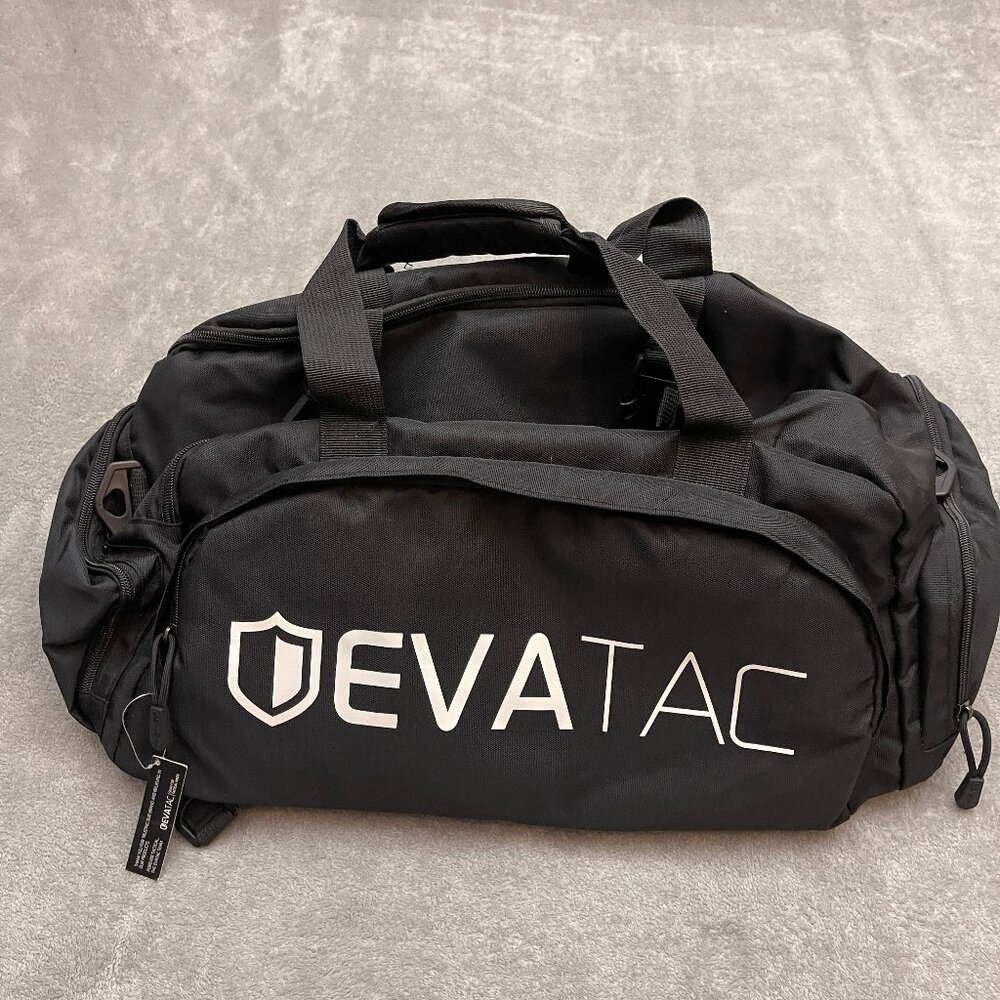 Evatac Tactical Hybrid Duffel Bag Black Back Pack Hunting Military Gym NWT